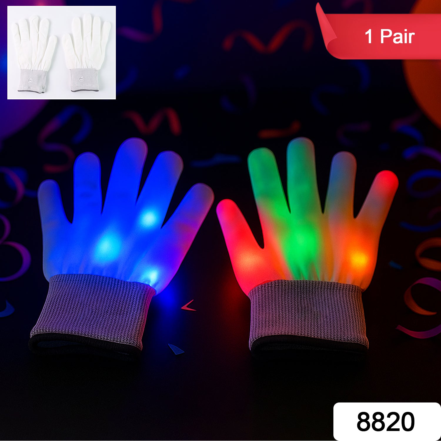 Dynamic Multi-color Led Light-up Glow Gloves (1 Pair) Dynamic Multi-color Led Light-up Glow Gloves (1 Pair)